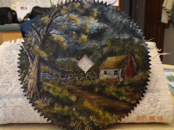 Country house on Saw Blade- Oil