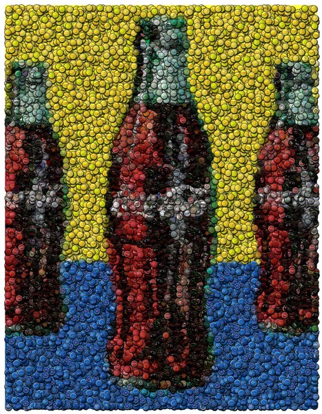 Coke Bottle Caps Mosaic