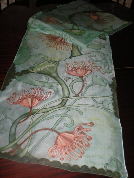 Silk scarf -in the wind.For women.Gift idea.