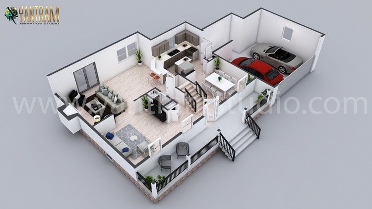Residential 3D Floor Plan Design by 3d Architectural Design Studio, Dallas - Texas