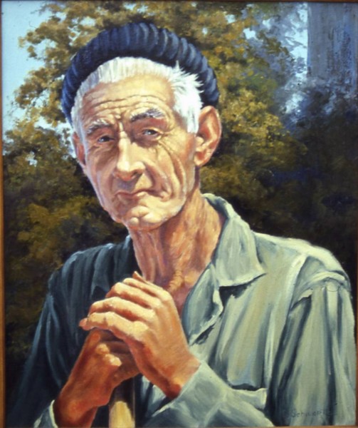 Otis, the Gardener - Oil on canvas