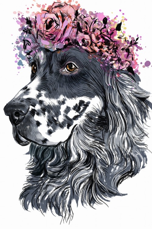 watercolor dog