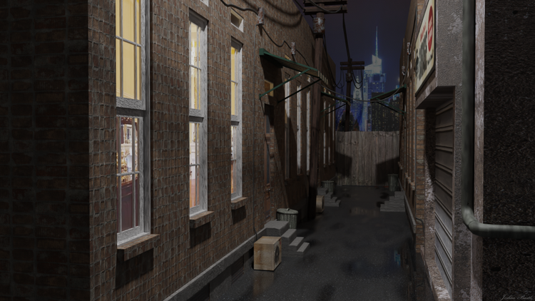 Night Alley Scene
