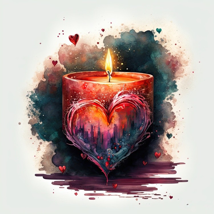 Heart candle 02 large