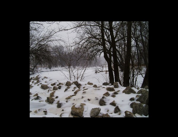 winter river bank