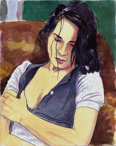 Portrait of Elsie in the red chair
