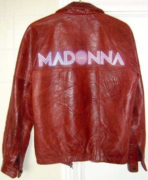 Confessions logo on leather jacket