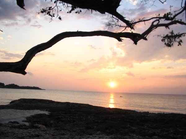 Cuban beach at dusk