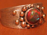 Sterling silver & mexican opal ring
