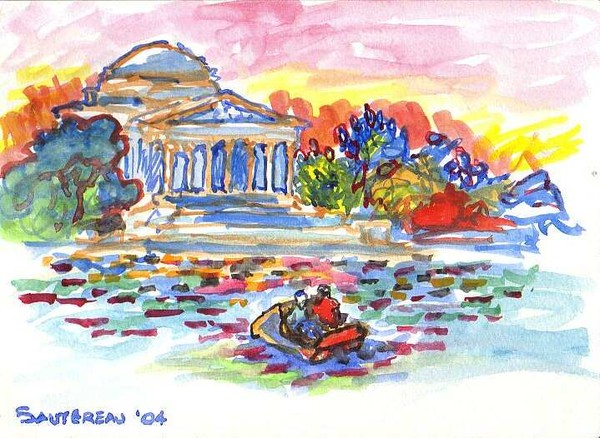 Jefferson Memorial with Boat