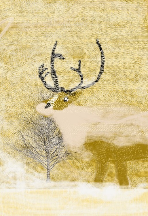 Caribou in a Xnowstorm (O774)