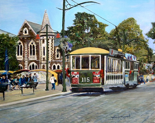 Christchurch Tram, outside Art Center.