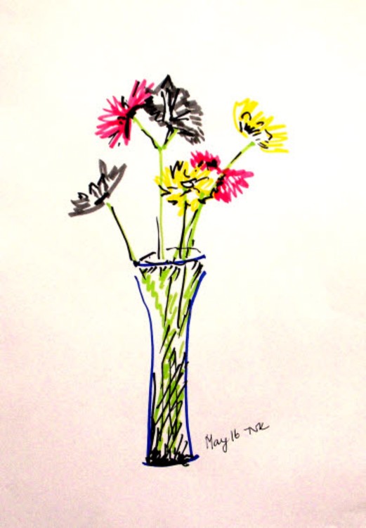 flowers in a vas
