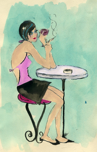 El vino en el café