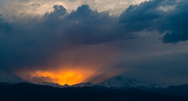 Longs Peak Smolders