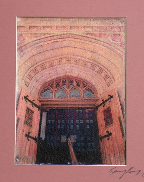 church doors mixed media