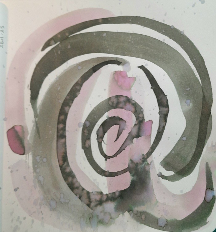 Pink and grey spiral