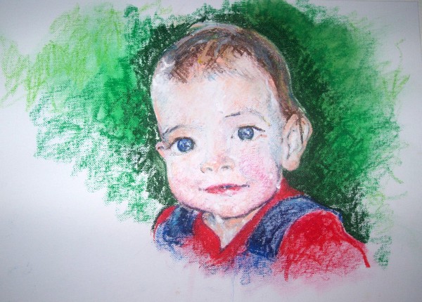 Charlie. Oil Pastel.