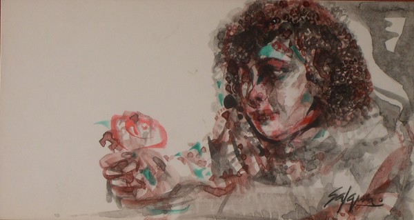 Woman with rose