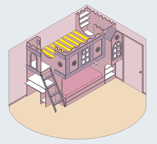 'castle' bunk bed