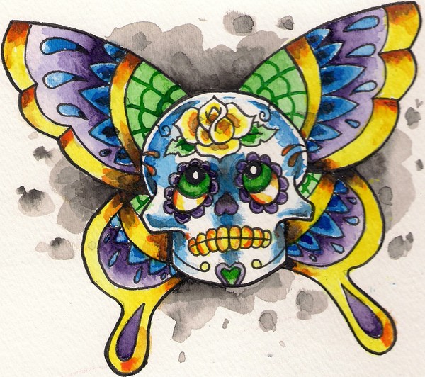 butter fly skull