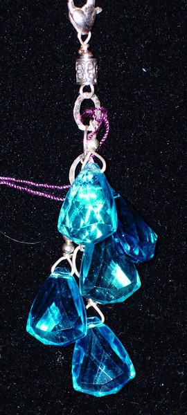 Blue Lucite and Silver Enhancer Charm 