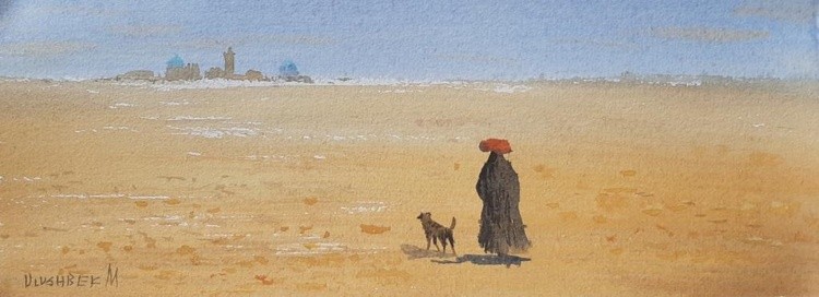 Uzbek woman on the way