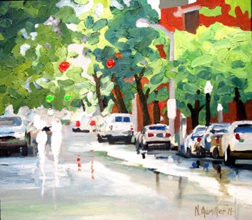 Wet Street: oil sketch
