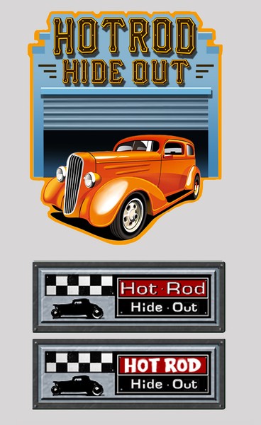Branding logo for Hot Rod Hide Out