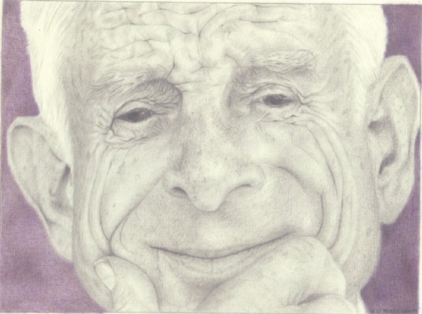 Old Man Overcomes. Color Prisma Pencil, by W.W. B.