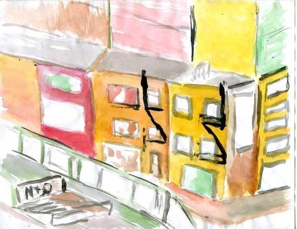 Subway watercolor