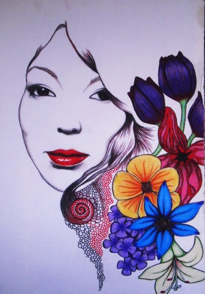Ivy with flowers