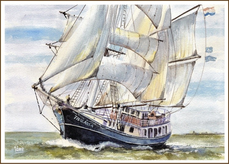 The barkentine Thalassa