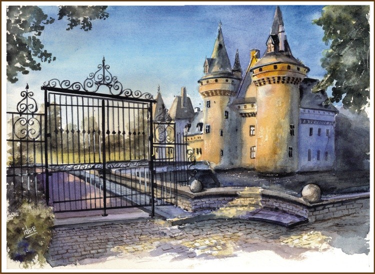 Burgundian castle at sunrise