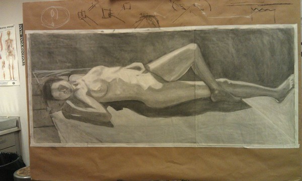 charcoal and chalk not completed