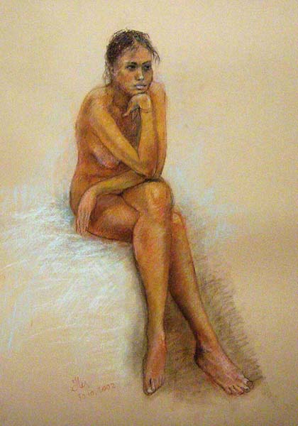 Sitting nude