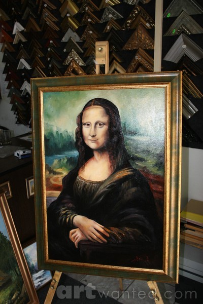 copy of mona lisa inframed ,original  museum size