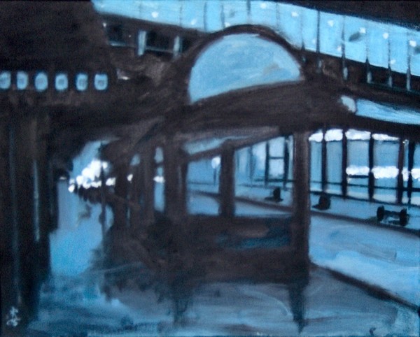 Bus Stop in Blue