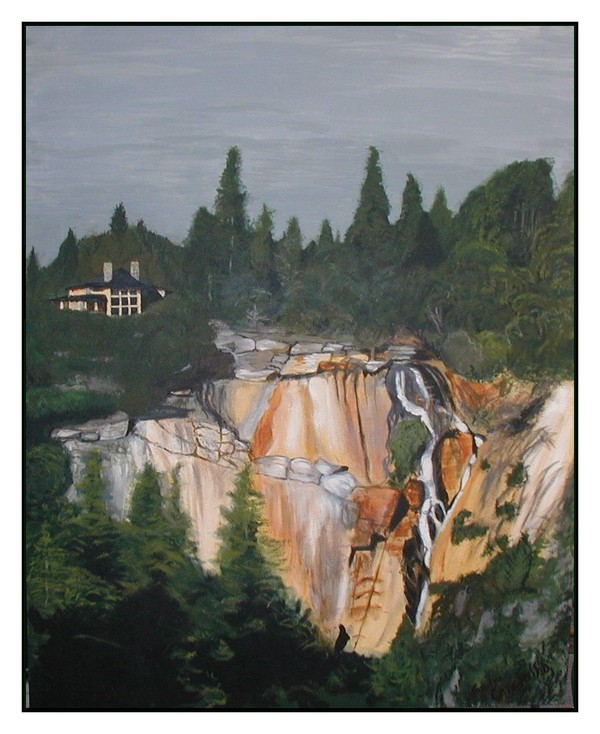 House and Private Waterfall