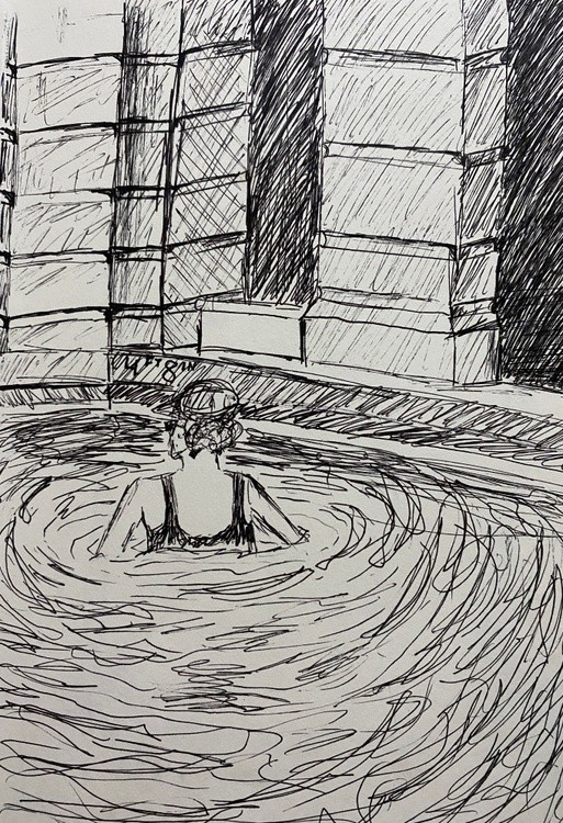 Viejita en la Piscina 