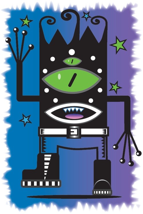 Space Monster 2 Sticker Design