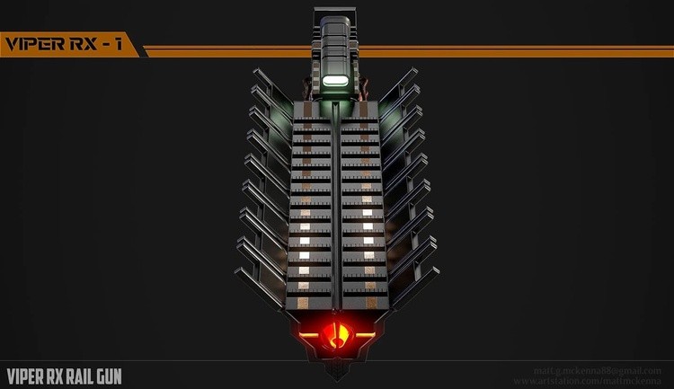 Designed and modeled my own rail gun titled the Viper RX-1