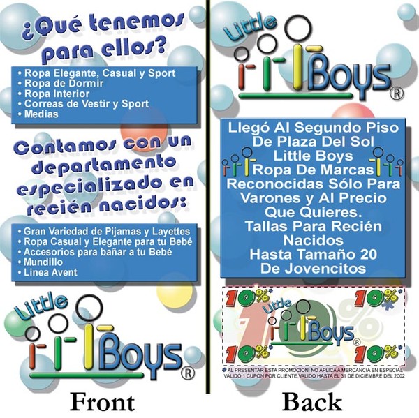 Little boys table stand ad