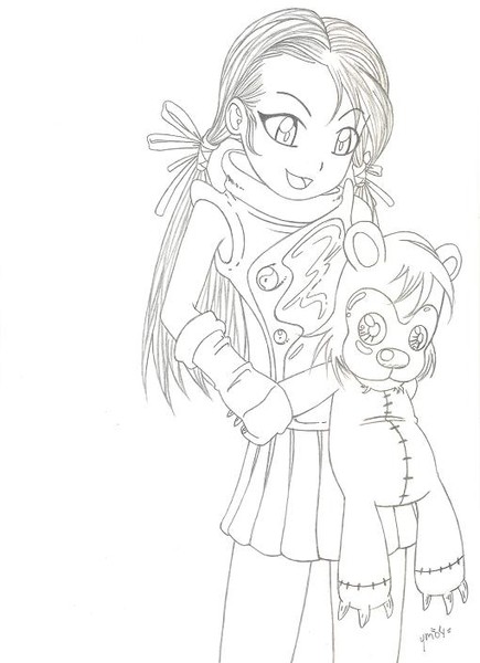 Little girl and teddy
