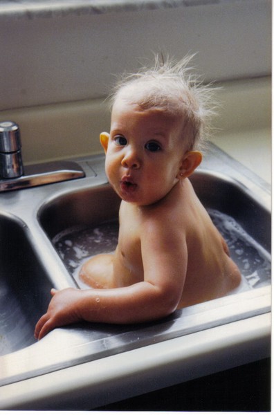 baby in bath
