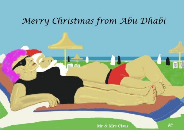 Mr & Mrs Claus at the Beach