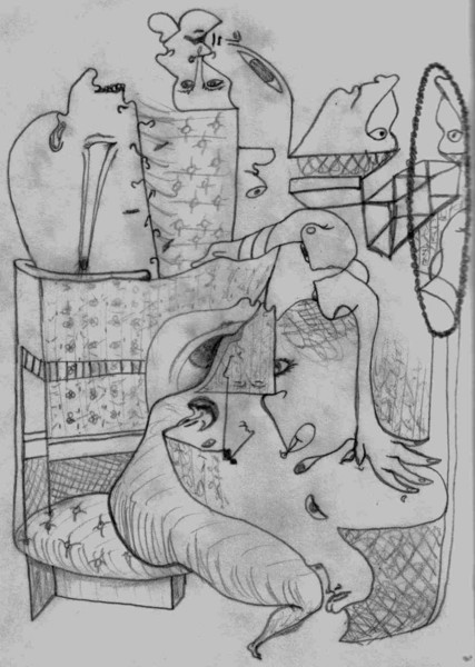 nude before a mirror