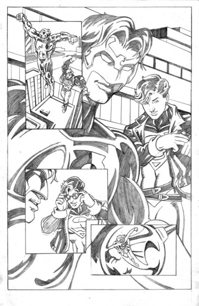 Green lantern/Superboy crossover pencil 1