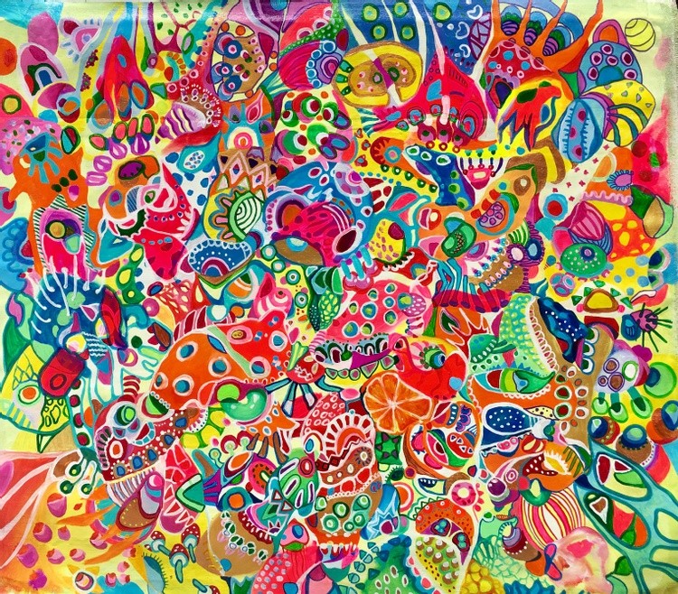 20. CRUSH Acrylic, Watercolor on Canvas 65.5x73cm, 2021