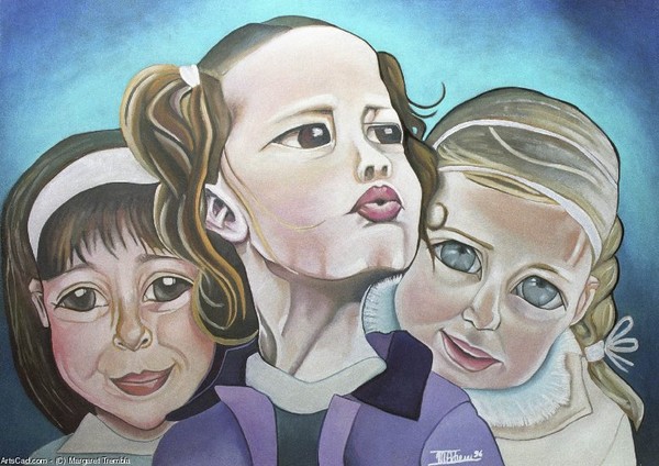 Three real friends portrait